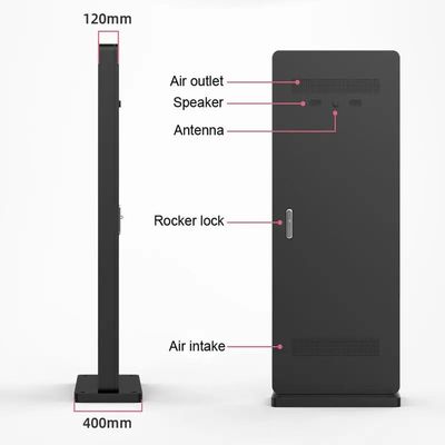 65-Zoll-LCD-Bildschirm Werbung Außenspieler Hohe Helligkeit IP65 Schutzniveau