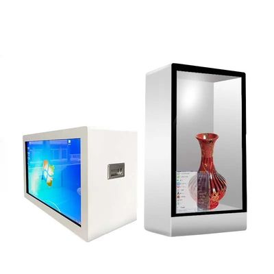 55-Zoll-transparentes LCD-Vitrin mit 1920x1080-Auflösung und 10-Punkte-Touchscreen-Display-Schrank