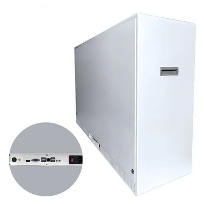 55 Zoll transparentes LCD-Vitrin mit Kapazitäts-Touch und 1x2 Splicing Wall LCD-Display-Schrank
