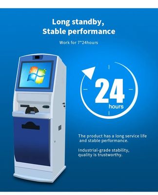 19 Zoll Touchscreen Selbstbedienungskiosk mit ID-Kartenleser und A4-Drucker