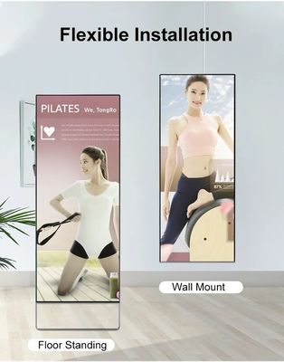 43-Zoll-Smart Fitness-Spiegel mit Android 7.1 RK3288 und individuell angepasster Helligkeit LCD-Werbeanzeige