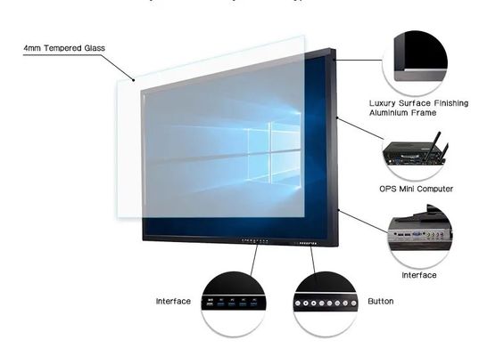 55 Zoll Smart Touchscreen Interaktives Flachpanel mit 16:9 Seitenverhältnis und 10-Punkt-Touch