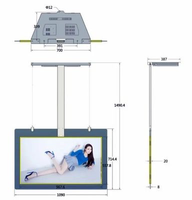Dual-Screen 55 Zoll hohe Helligkeit Werbebildschirm LCD-Player 1500 nits