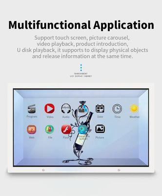 50 Zoll Hochtransparente LCD-Vitrine mit Android-System und Touchscreen-Displaybox