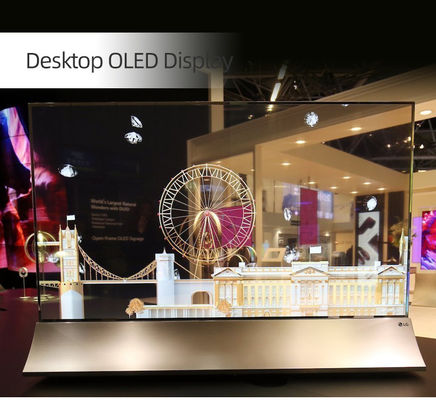 3D 55-Zoll-transparenter OLED-Touchscreen Desktop-Digital Signage Monitor Anzeige