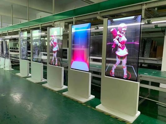 55 Zoll transparenter LCD-Showcase mit 1920 x 1080 Auflösung und Bodenständer OLED-Display