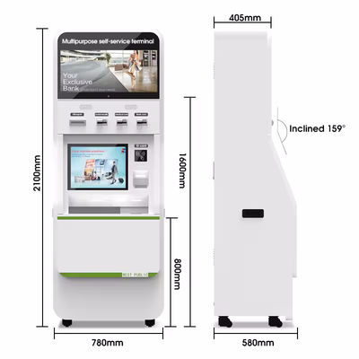 Windows 10 Selbstbedienung POS-System mit Dual-Touchscreen und Barcode-Scanner