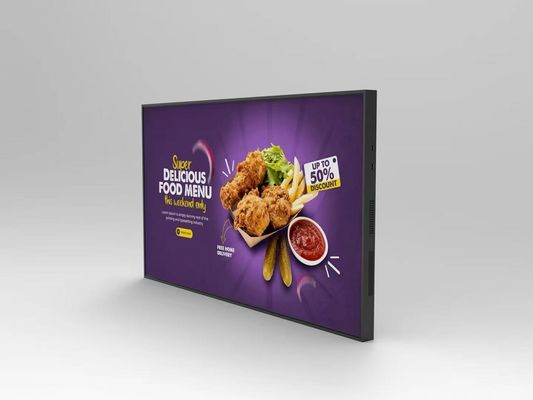 43-Zoll-LCD-Werbeanzeige vollständig an der Wand befestigt