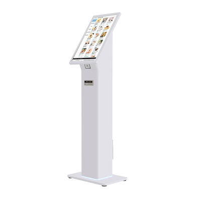 Self-Check-in-Kiosk mit QR-Code-Kartenleser, Windows 10 OS und anpassbaren LED-Leuchten für effizientes Kunden-Check-in