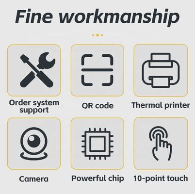 21.5 Inch Touchscreen Wall Mounted Self Ordering Kiosk with Multi-language Support and Cashless Payment Terminal