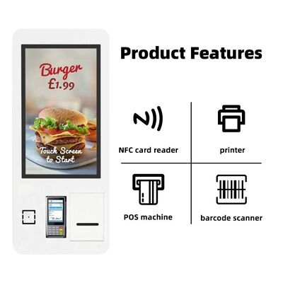 32-Zoll LCD-Display Wandmontage-Self-Ordering-Kiosk mit 3 Jahren Garantie für Fast Food und Einzelhandel