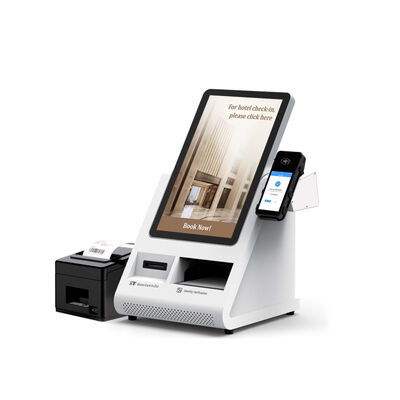 Android POS Self-Check-in-Kiosk mit Pass-Scanner und Karten-Spender für Hotels