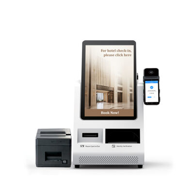 Android POS Self-Check-in-Kiosk mit Pass-Scanner und Karten-Spender für Hotels
