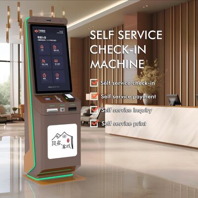 Hotel-Self-Check-In-Kiosk mit QR-Code-Zahlung und Touchscreen für Standing Self-Service