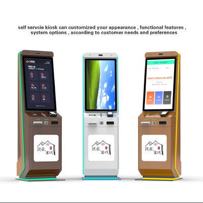 Hotel-Self-Check-In-Kiosk mit QR-Code-Zahlung und Touchscreen für Standing Self-Service