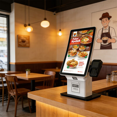 Self-Check-in-Kiosk mit 10-Punkt-kapazitivem Touchscreen, 1920x1080 Auflösung LCD-Display und Cloud-basiertem CMS für interaktiven Self-Service
