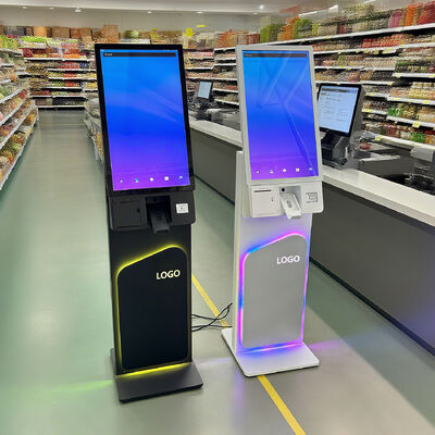 27/32 Zoll freistehender Touchscreen-Kiosk für Selbstbedienung mit 1920x1080 Auflösung für Selbstbestellung und interaktive Nutzung