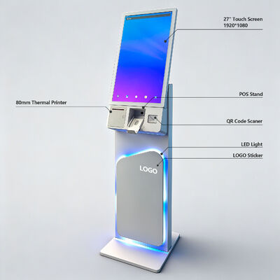 27/32 Zoll freistehender Touchscreen-Kiosk für Selbstbedienung mit 1920x1080 Auflösung für Selbstbestellung und interaktive Nutzung