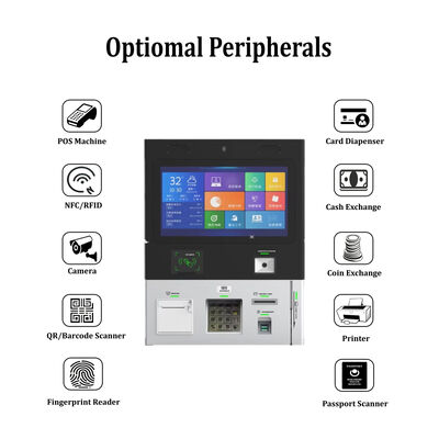 Wall Mounted Hotel Kiosk with 1920x1080 Resolution Touch Screen and Thermal Printer for Self Check-in