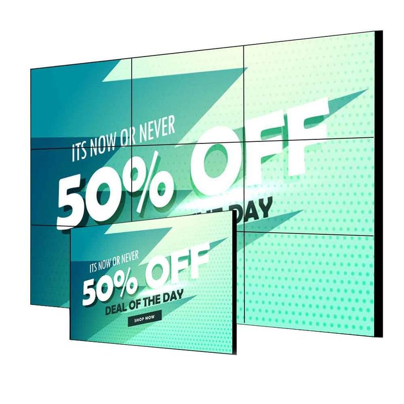 Ultra Narrow Edge UHD LCD Splicing Screen 55 Zoll 3,5 mm Innenvideowandbildschirm