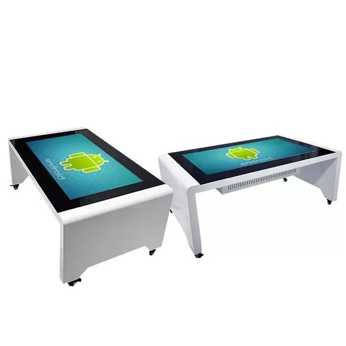 55 Zoll interaktiver Touchscreen-Tisch aus Aluminiumlegierung mit 110W Stromverbrauch und Multi-Touch-Display