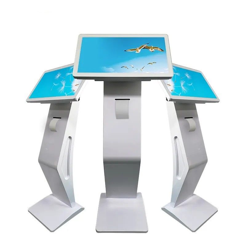 21,5 Zoll Touchscreen Digital Kiosk mit Thermodrucker und QR-Code-Scanner für interaktiven Self-Service