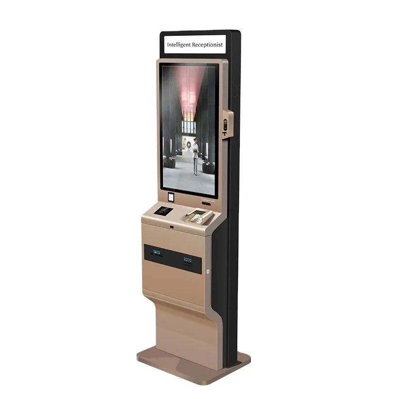 Stand-Free Touchscreen Selbstbedienung Kiosk 90W mit LED-Licht-Box-Wärmedrucker