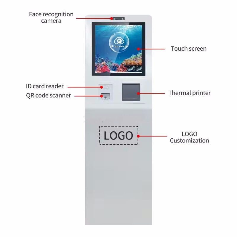 19 Zoll Touchscreen Digital Kiosk mit Intel Core I3 Prozessor und Windows 10 für interaktiven Selbstbedienung