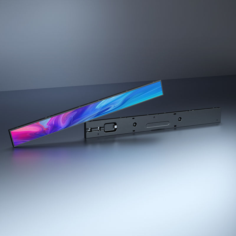 LCD-Werbeanzeige mit 350 cd/m2 Helligkeit, 110-240 V Stromversorgung und Dehnbildschirm für kommerzielle digitale Beschilderung