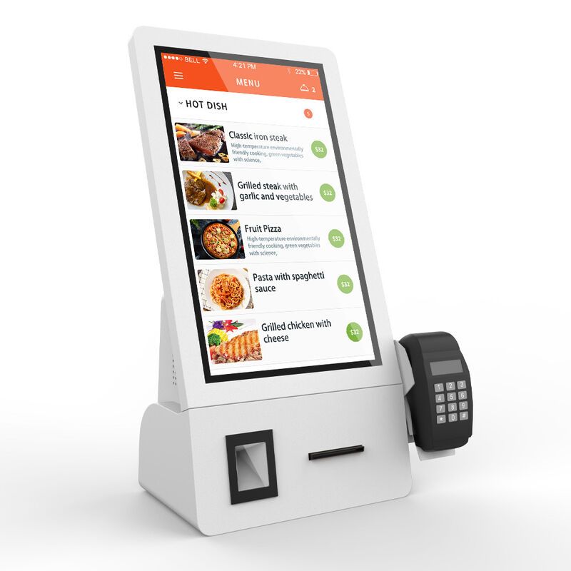 1920x1080 Auflösung Metallgehäuse Bodenstehender Touchscreen Self-Service-Kiosk mit Android OS